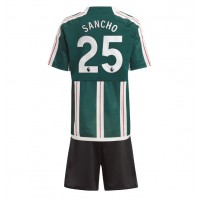 Manchester United Jadon Sancho #25 Replika babykläder Bortaställ Barn 2023-24 Kortärmad (+ korta byxor)